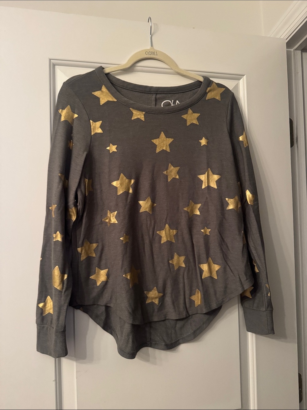Chaser Gray Sweatshirt with Gold Star Print